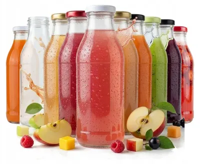 Produktbild von 10x KUBUŚ Saftflaschen 500ml Glas-Saftflaschen + Deckel Ø43 0,5l