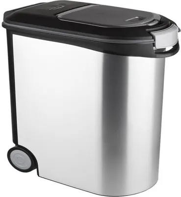 Obrázok produktu pre Curver nádoba na krmivo pre psov, 12 kg, 35 l, kovový vzhľad, vzduchotesná, biela