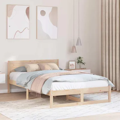Immagine prodotto di Maison Exclusive - Struttura letto con testiera Natur 120 x 200 cm Legno di pino massiccio