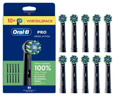 Obrázok produktu pre Oral-B Pro CrossAction čierne náhradné hlavice, 10 ks, farba: čierna