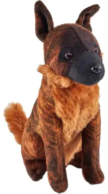 Obrázok produktu pre Plyšový tmavý malinois so zvukom – 18 cm