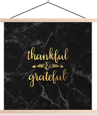 Produktbild von MuchoWow® Textilposter Zitat - Sprichwörter - Gold - Marmor 60x60 cm mit holzfarbenen Rahmen - Wanddekoration