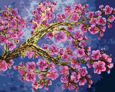 Produktbild von Zuty - Malen nach Zahlen - BLÜHENDER SAKURA-ZWEIG, 40x50 cm, mit Keilrahmen (bereits gespannt)