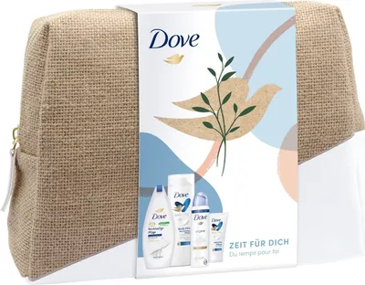 Produktbild von DOVE "Reichhaltige Pflege", Geschenkset für Frauen mit Pflegedusche, Body Milk, Handcreme, Deodorant und hochwertige Kosmetiktasche (1 Set)
