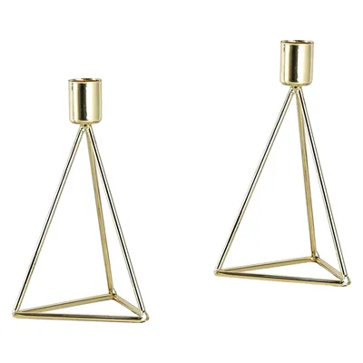 Produktbild von ECHTWERK 2-teiliges Teelicht-/ Kerzenhalter Set "Modern Small", Gold-Edition, 9,5 x 9,5 x 16,5 cm