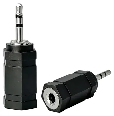 Obrázek produktu pro Adaptér pro stereo audio, 3,5mm jack na 2,5mm konektor, 2 kusy, černý