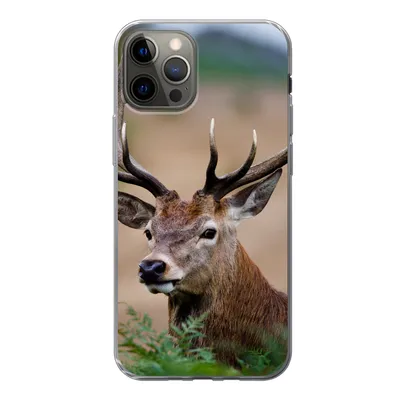 Produktbild von MuchoWow® Handyhülle Schutzhülle Hülle für iPhone 12 Pro Hirsche - Farne - Natur Silikon Softcase Handy Hülle - Abdeckung