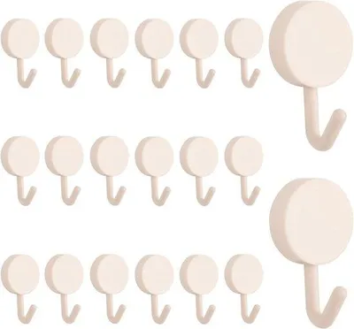 Immagine prodotto di Set di ganci in plastica - 20 pezzi - bianchi - autoadesivi