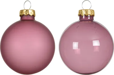 Produktbild von Weihnachtskugeln Glas 8cm 4 Stück - Vintagerosa transparent