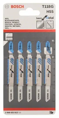 Image de Lame de scie sauteuse T 118 G Basic for Metal, paquet de 5
