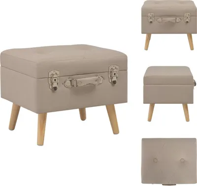 Produktbild von vidaXL Hocker mit Stauraum 40 cm Beige Stoff -  Truhen- & Flurbänke