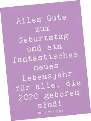 Produktbild von Mr. & Mrs. Panda Postkarte Spruch 2020 Geburtstag Glückwünsche - Lavendeltraum - Geschenk, wunderbare Wünsche, Geburtstagsglück, Fotokarte, Postkarten, neues Lebensjahr