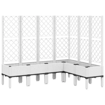Produktbild von vidaXL Pflanzkübel mit Rankgitter Weiß 160x120x142 cm PP