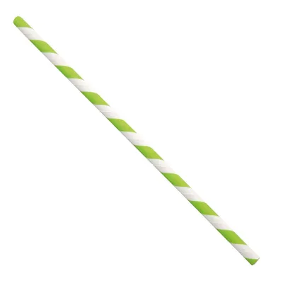 Produktbild von Trinkhalm aus Papier 100 Stück grün weiß