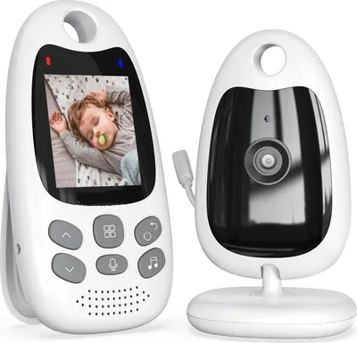Produktbild von Babyphone mit Kamera, tragbar, VOX-Funktion, Temperatursensor, Nachtsicht, Video-Babyphone, 2,4 GHz, Smart-Standby-Babyphone, Gegensprechanlage, 720p