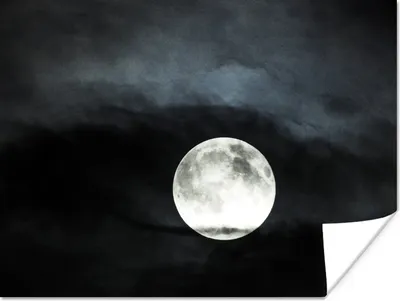 Produktbild von MuchoWow® Poster Mond - Wolken - Weiß 160x120 cm - Foto Plakat
