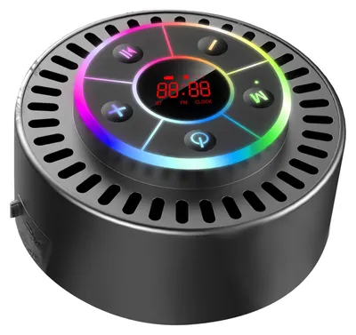Obrázek produktu pro Voděodolný Bluetooth reproduktor pro koupelnu, odolný proti prachu a nárazům, s LED displejem času a vestavěným FM rádiem, mini reproduktor