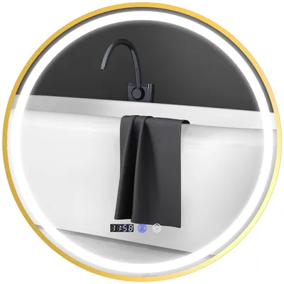 Immagine prodotto di Specchio da bagno rotondo - Specchio con illuminazione a LED - Specchio da bagno antiappannamento - Specchio touch screen