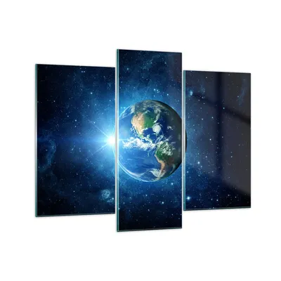 Produktbild von Bilder auf glas - Erde Universum Sterne Galaxie - 130x100cm - Glasbilder - Wandbilder - Kunstdruck - zum Aufhängen bereit - Wanddekoration aus Glas - Glas Bilder - Wandbild auf Glas - GCB130x100-2943