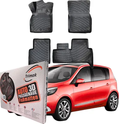 Produktbild von Trimak Autofußmatten kompatibel mit RENAULT SCENIC III (2009-2016) Auto Allwetter Gummimatten