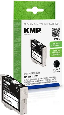 Produktbild von KMP E125, Schwarz, Tinte auf Pigmentbasis, 11,2 ml, 1 Stück(e), 385 Seiten