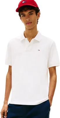 Produktbild von Tommy Jeans Herren Poloshirt Essential Regular Fit, Weiß (Ecru), L