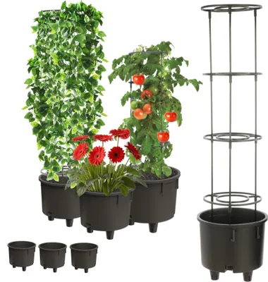 Imagen del producto de Soporte de enrejado para plantas trepadoras, 3 unidades, diámetro 28,5 cm, ideal para flores, verduras y frutas