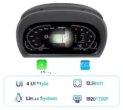 Productafbeelding van Digitaal dashboardcluster, draadloze connectiviteit, eenvoudige installatie (plug & play) en ondersteuning voor CarPlay
