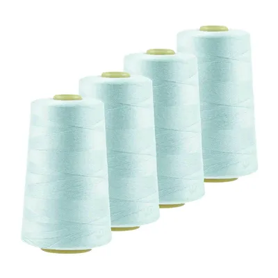Produktbild von 4 x 4572m Qualitäts Overlock-Garn Overlock-Nähgarn  Farbe 781 - 820, Farbe:A782 weißblau