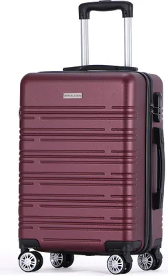 Produktbild von VERTICAL STUDIO "Halmstad" 20" Handgepäck Koffer, 33,3 l, 4 Rollen, Teleskopgriff, Kofferschloss, leicht, robust, für Flugreisen dunkelrot | VS-145