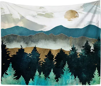 Obrázek produktu pro 150cm x 200cm Západ slunce tapiserie Strom tapiserie tkanina zeď tkanina horské zdi visí psychedelické příroda krajina tapiserie dekorace pro ložnici obývací pokoj, barva 08