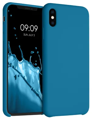 Produktbild von kwmobile Handyhülle für Apple iPhone XS Max Hülle - Case Silikon - Kabelloses Laden - Schutzhülle Cover in Karibikblau