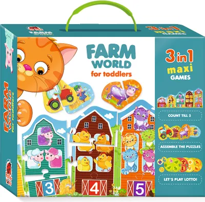 Produktbild von Lernspiel Bauernhofwelt Für Vorschulkinder Puzzle Lotto Roter Käfer