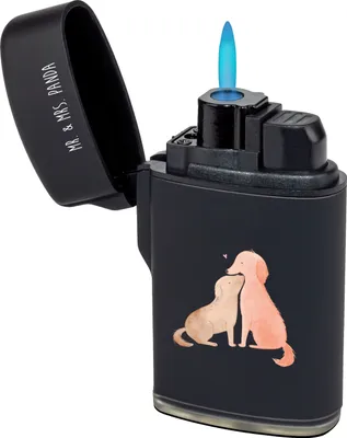 Produktbild von Mr. & Mrs. Panda Feuerzeug Hunde Liebe - Schwarz - Geschenk, gasfeuerzeuge, gas anzünder, Herz, Zünder, Sprüche, Verliebt, Hund, sturmfeuerzeug, Vertrauen
