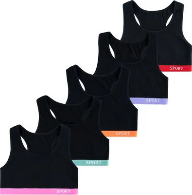 Produktbild von 5er Set Mädchen X-Rücken Bustier - Sport - Bunt -152-158