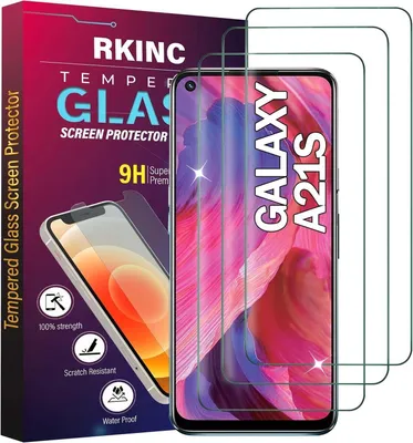 Produktbild von Displayschutzfolie Panzerglas Samsung Galaxy A21s 3 Stück 0,33 mm HD blasenfrei Schutzfolie