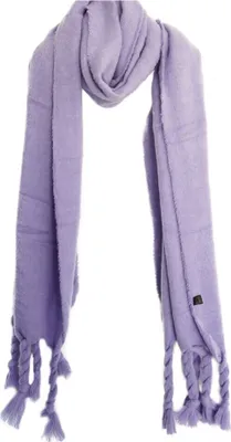 Immagine prodotto di Accogliente sciarpa con frange - sciarpa monocolore da donna, 50 x 200 cm Viola