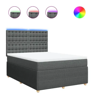 Produktbild von Boxspringbett mit Matratze Dunkelgrau 140x200 cm Stoff
