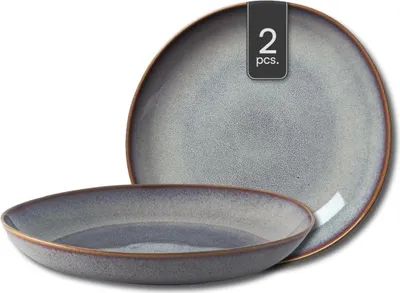 Produktbild von Schalen - 28 x 27 cm - Beige - Grau - Steingut - mit Reaktivglasur - 2er Set