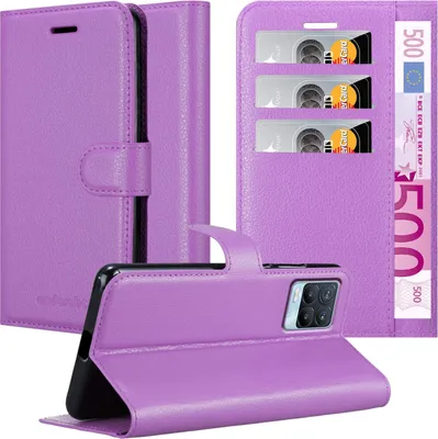 Produktbild von Cadorabo Hülle für Realme 8 4G / 8 PRO Schutz Hülle in Lila Handyhülle Etui Case Cover Magnetverschluss