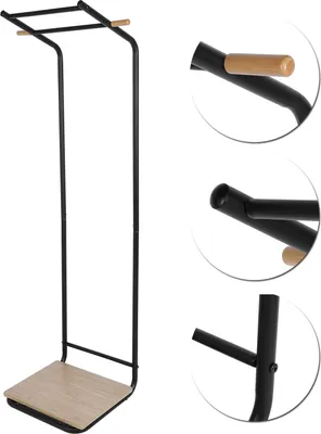 Produktbild von CShaped FloorStanding Modern Steel Clothes Storage Hanging Rack Coat Stand for Home Bedroom(Black )