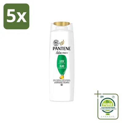 Obrázok produktu pre 5 ks šampónu Pantene Glatt & Seidig pre kučeravé vlasy - 225 ml - veľké balenie