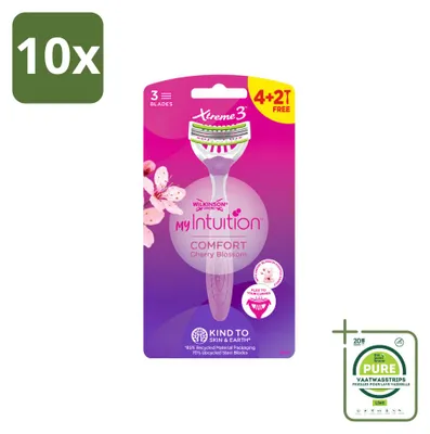 Imagen del producto de 10 afeitadoras desechables Wilkinson Sword Xtreme 3 My Intuition para mujeres - Paquete grande - 10 unidades