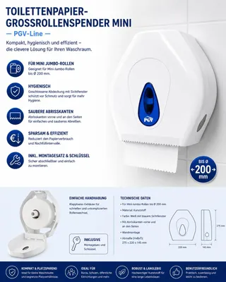 Produktbild von Toilettenpapier- Großrollenspender MINI "PGV-Line"