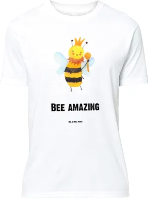 Produktbild von Mr. & Mrs. Panda Tshirt Biene König - Weiß - Geschenk, T-Shirt, Oversize, Shirt, mit Spruch, Lustiges