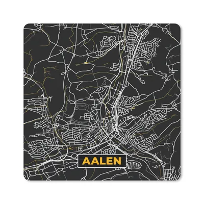 Produktbild von MuchoWow® Mauspad Mousepad Aalen - Gold - Stadtplan - Karte - Deutschland 20x20 cm - Mousepads - Maus Mat - Pad - Mausunterlage - Desk Mat - Bureauartikeln