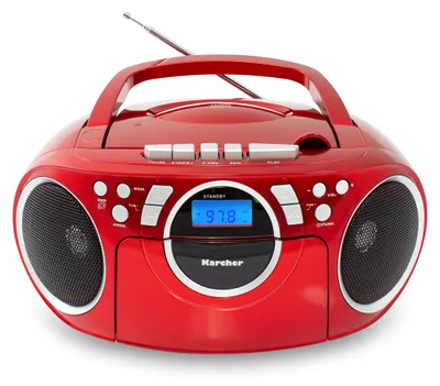 Produktbild von Karcher RR 5042 tragbares Radio mit CD-Player und Kassettenspieler (Batterie-/Netzbetrieb, AUX-In)