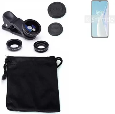 Produktbild von K-S-Trade Smartphone Kamera Linsen Set Kompatibel mit OnePlus Nord N20 SE 3in1 Clip-On Kamera Adapter Macro Weitwinkel FishEye Fischauge Objektiv