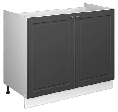 Obrázok produktu pre Spodná skrinka pod drez Vicco Fame-Line Antracitovo-zlatý vidiecky dom/biely 100 cm bez pracovnej dosky, Model 61586