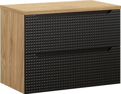 Obrázok produktu pre Kúpeľňová súprava 80 cm s doskou - moderný dizajn čierny matný a olejovaný dub